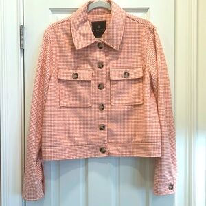 Bagatelle Collection Salmon Checked Soft No Wrinkle Work or Casual Jacket sz.L